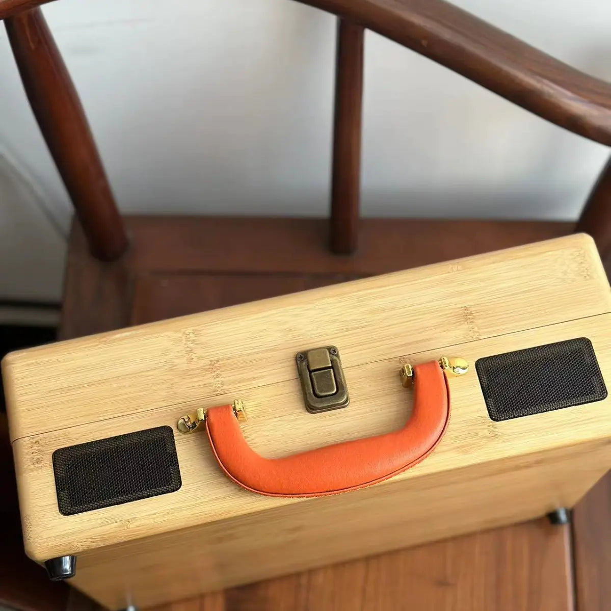 Vintage Portable Vinyl Record Player with Bluetooth Speaker